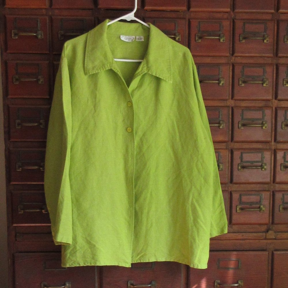 Long Sleeve Lime Green Top Tunic 3X